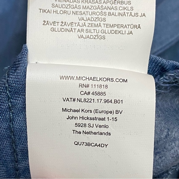 MICHAEL Michael Kors Chambray Lyocell Belted Casual Wide Leg  Capri Pants Size 8 - Picture 12 of 15